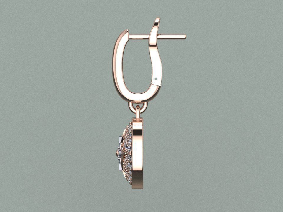 louis vuitton Diamond Earring 3D print model_2