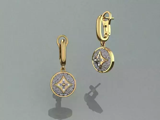 louis vuitton Diamond Earring 3D print model