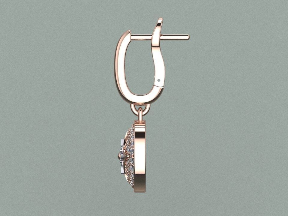 louis vuitton Diamond Earring 3D print model_9