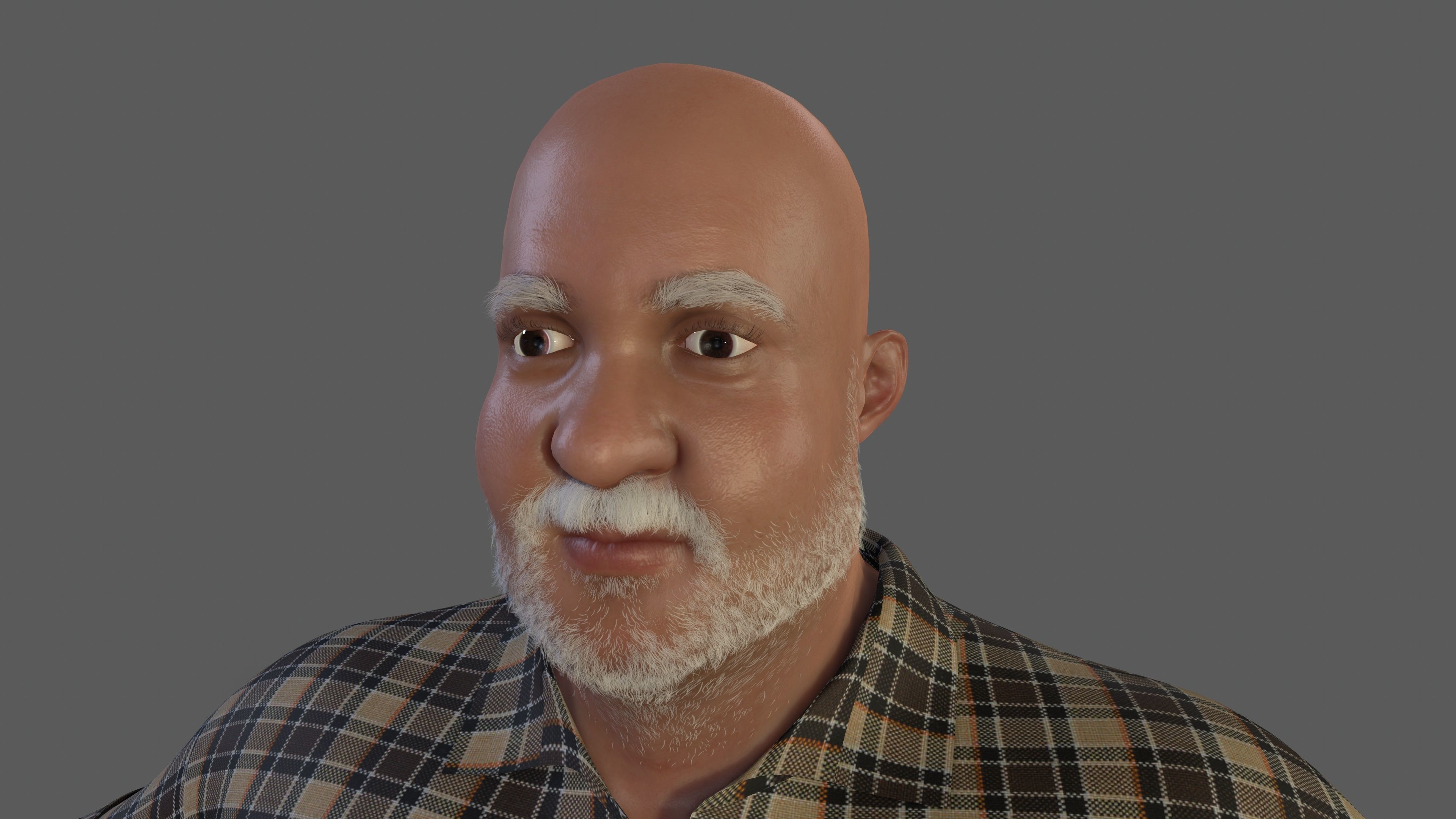 fat-man character  Low-poly 3D model_5