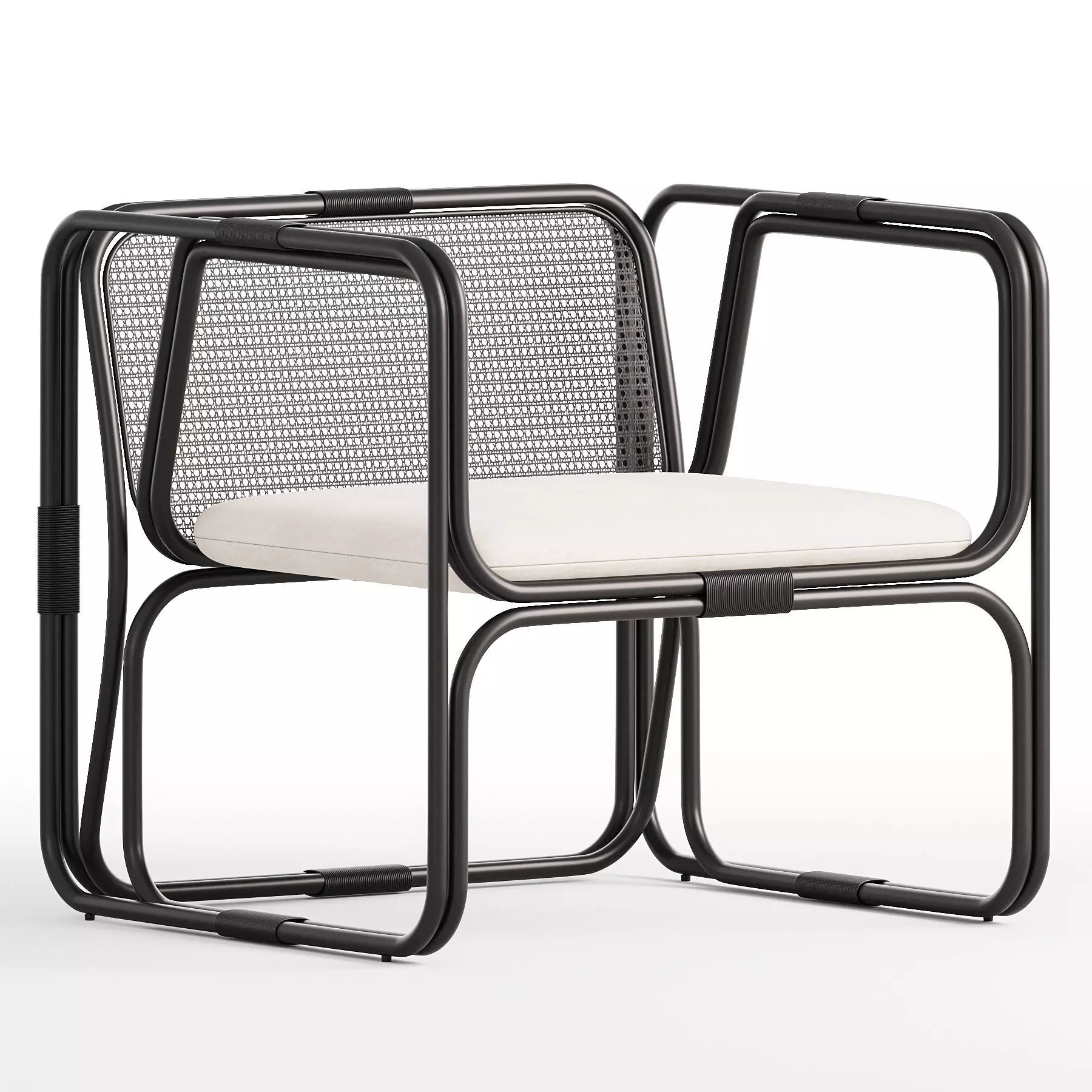 CUBE Rattan Balcony Set Low-poly 3D model