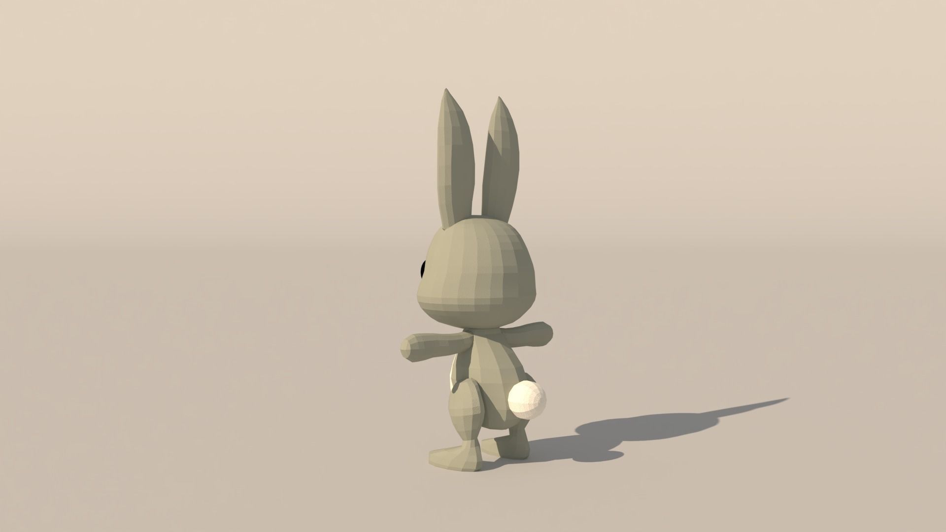 Character B095 Rabbit Cute Low-poly 3D model_2