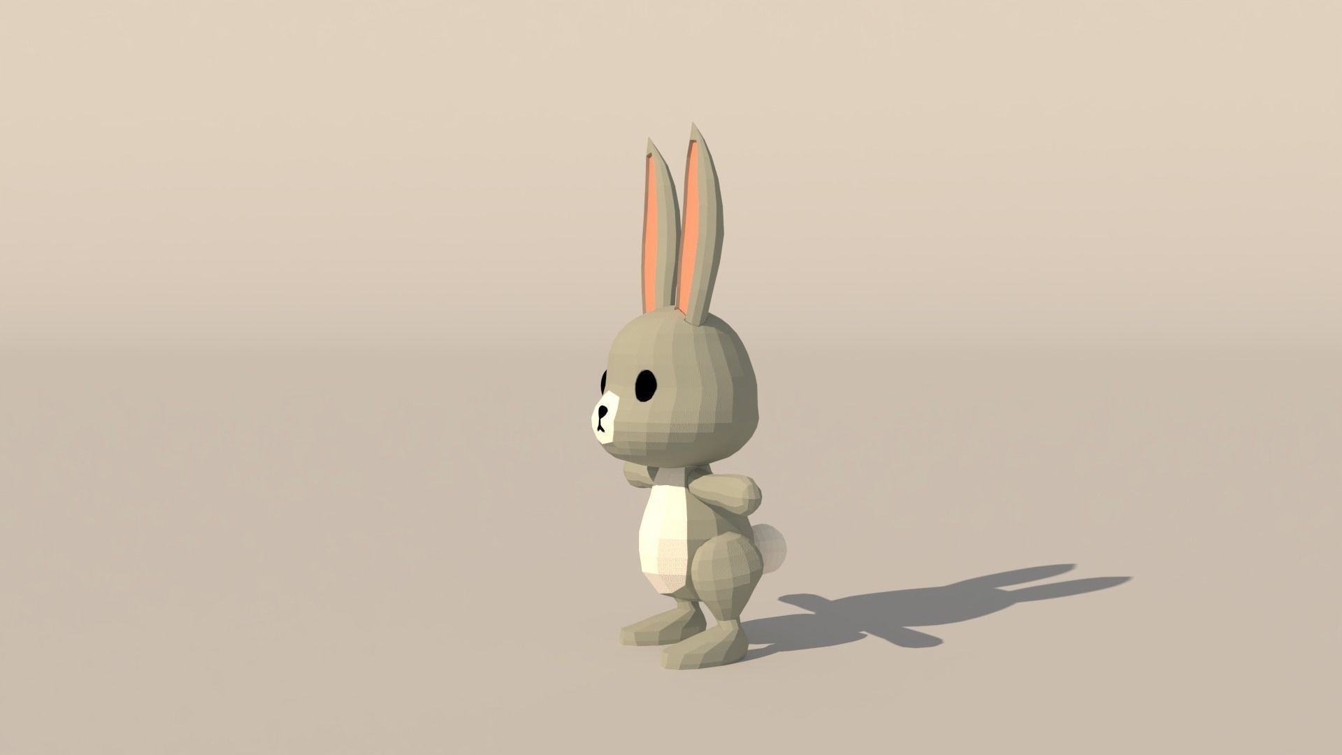 Character B095 Rabbit Cute Low-poly 3D model_1