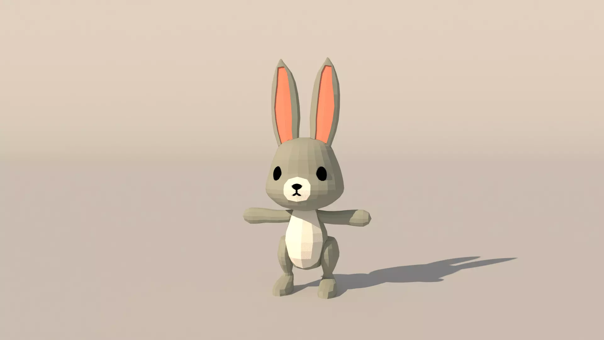 Character B095 Rabbit Cute Low-poly 3D model_0