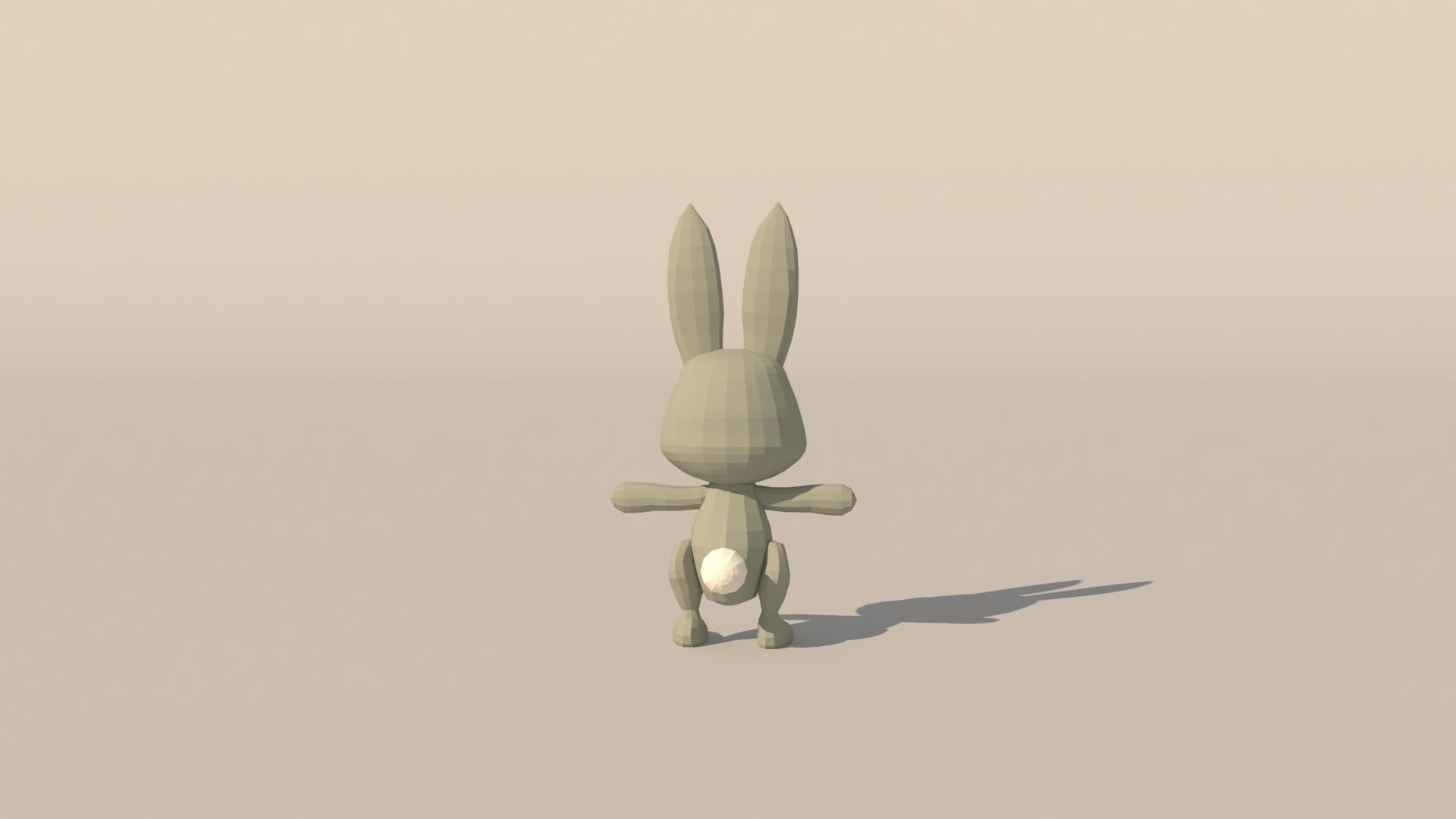 Character B095 Rabbit Cute Low-poly 3D model_3