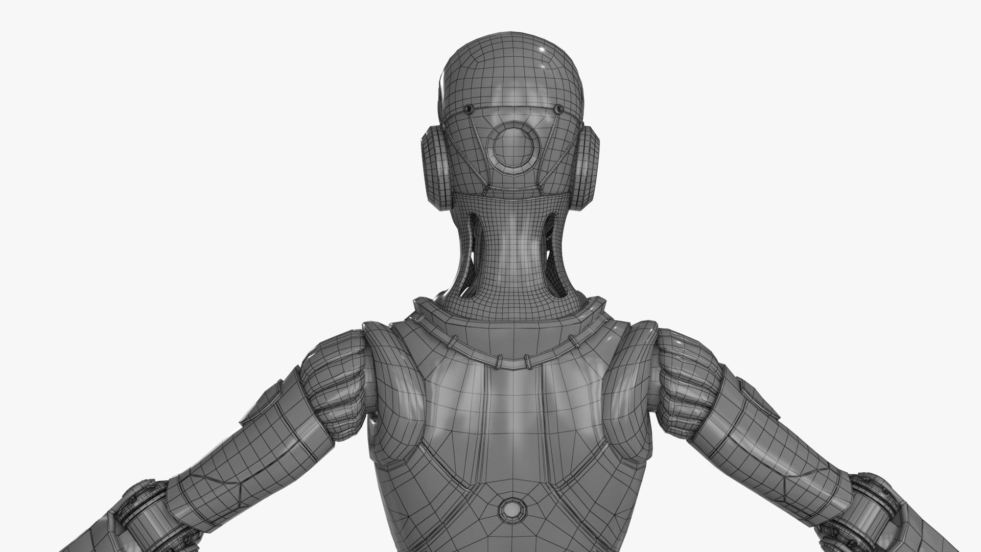 Cyborg Robot  Androgyne RIGGED Low-poly 3D model_26
