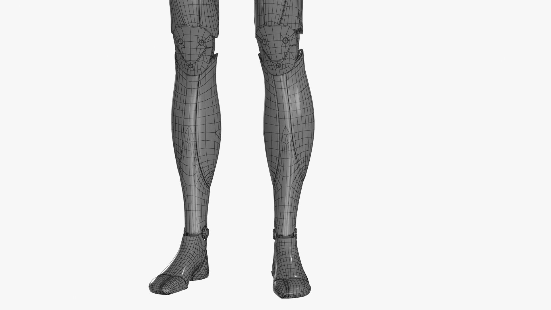 Cyborg Robot  Androgyne RIGGED Low-poly 3D model_29