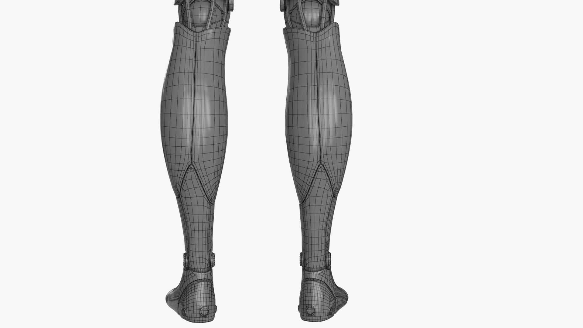 Cyborg Robot  Androgyne RIGGED Low-poly 3D model_28