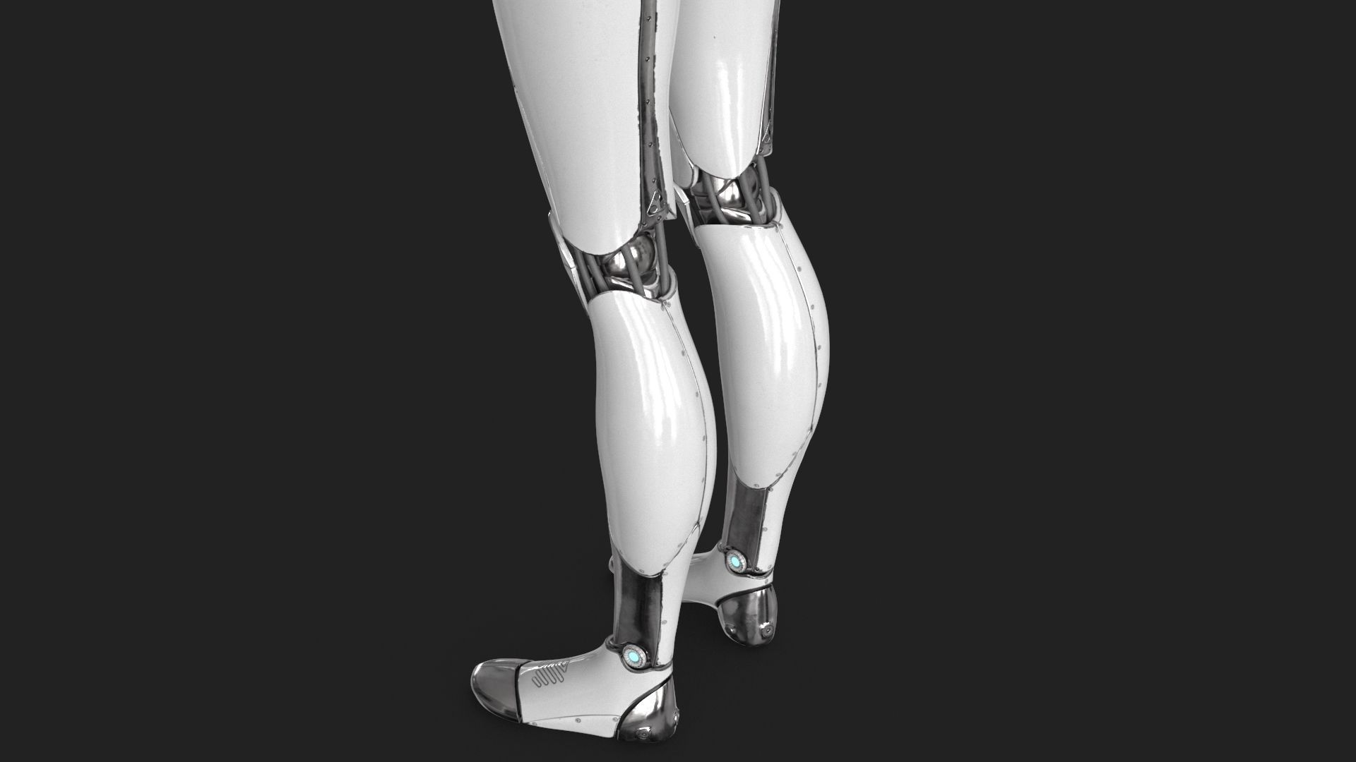 Cyborg Robot  Androgyne RIGGED Low-poly 3D model_11