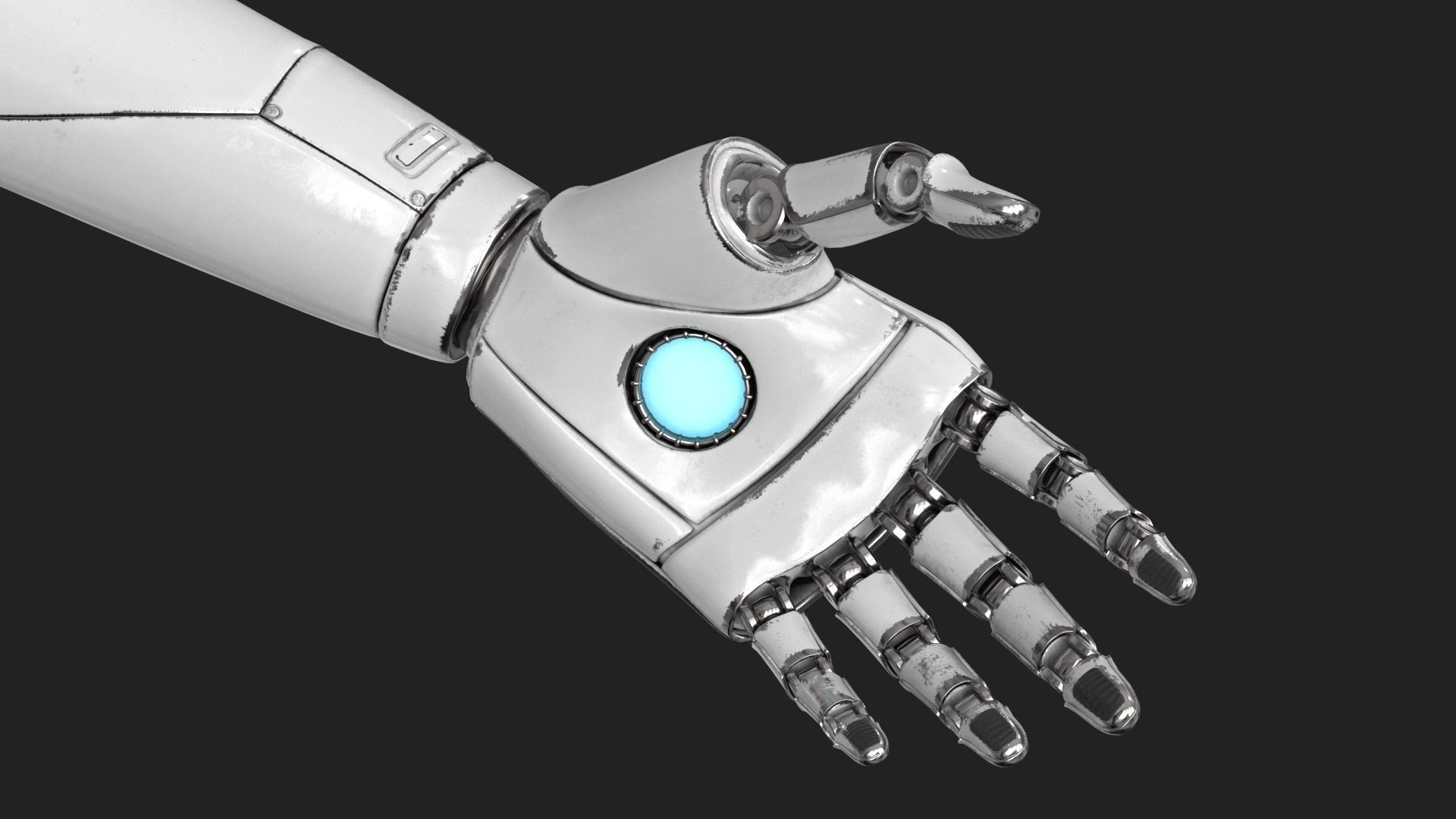 Cyborg Robot  Androgyne RIGGED Low-poly 3D model_6