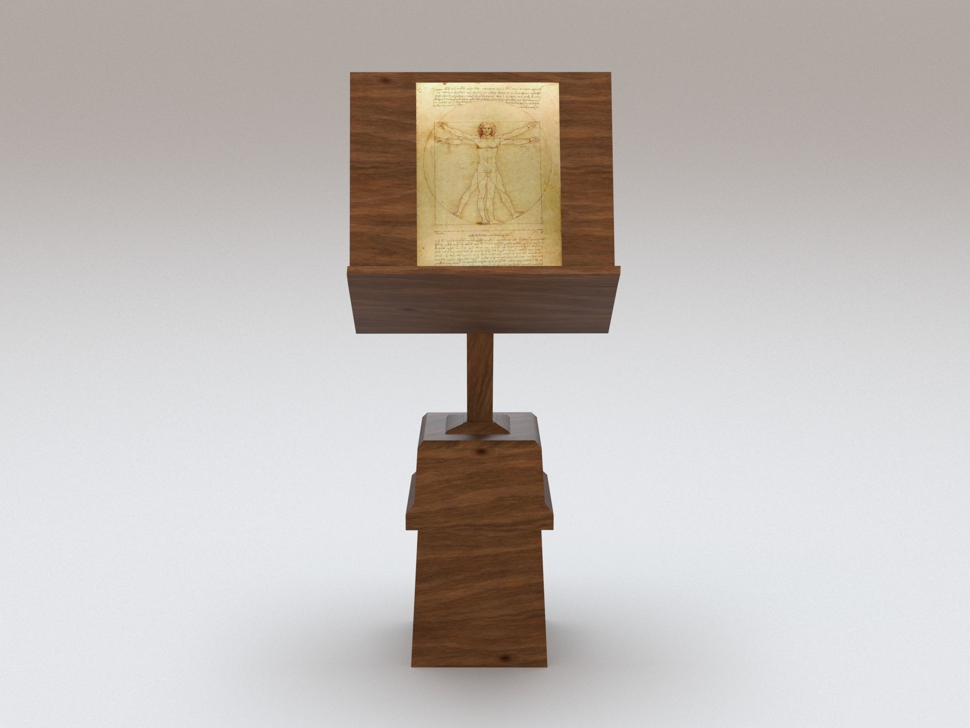 Antique wooden lectern  1 Low-poly 3D model_1