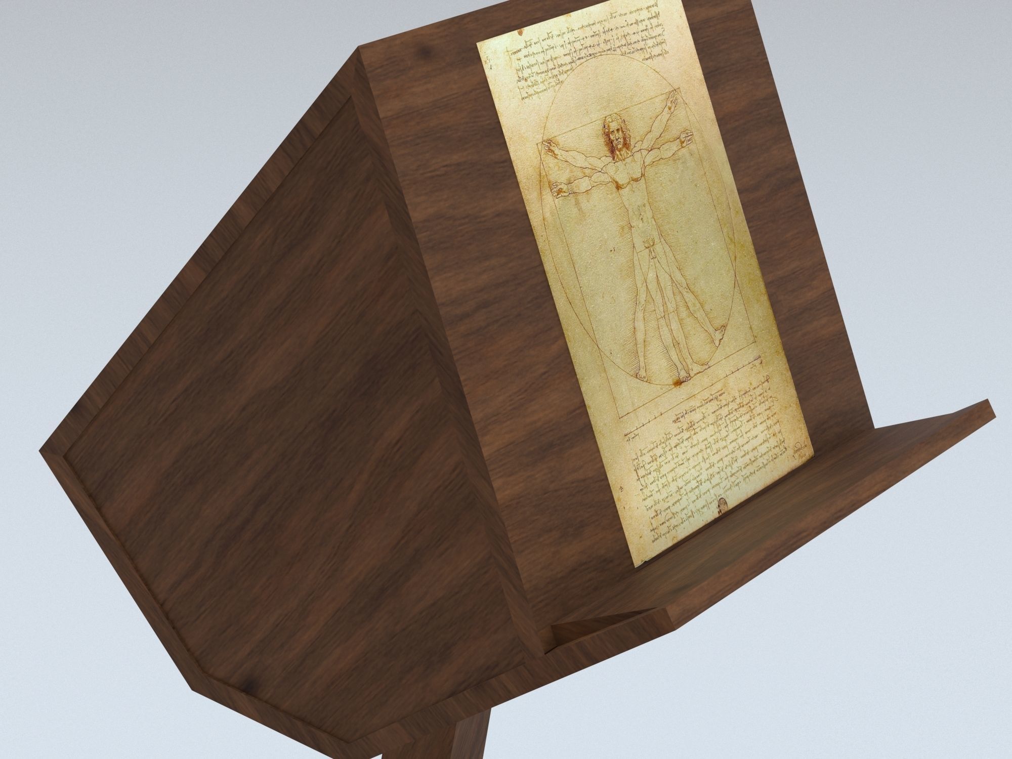 Antique wooden lectern  1 Low-poly 3D model_10