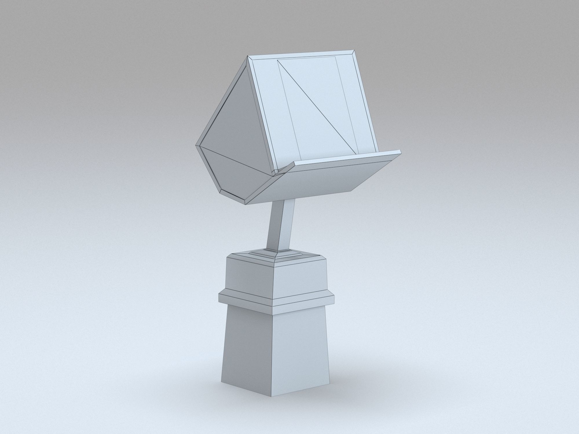 Antique wooden lectern  1 Low-poly 3D model_11