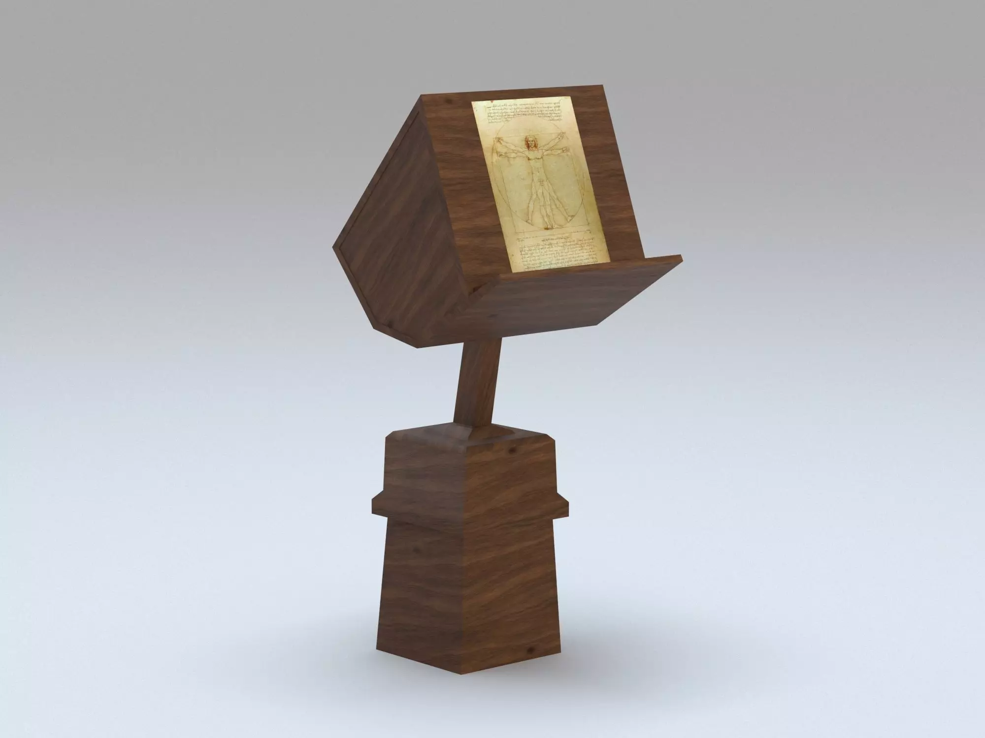 Antique wooden lectern  1 Low-poly 3D model_0