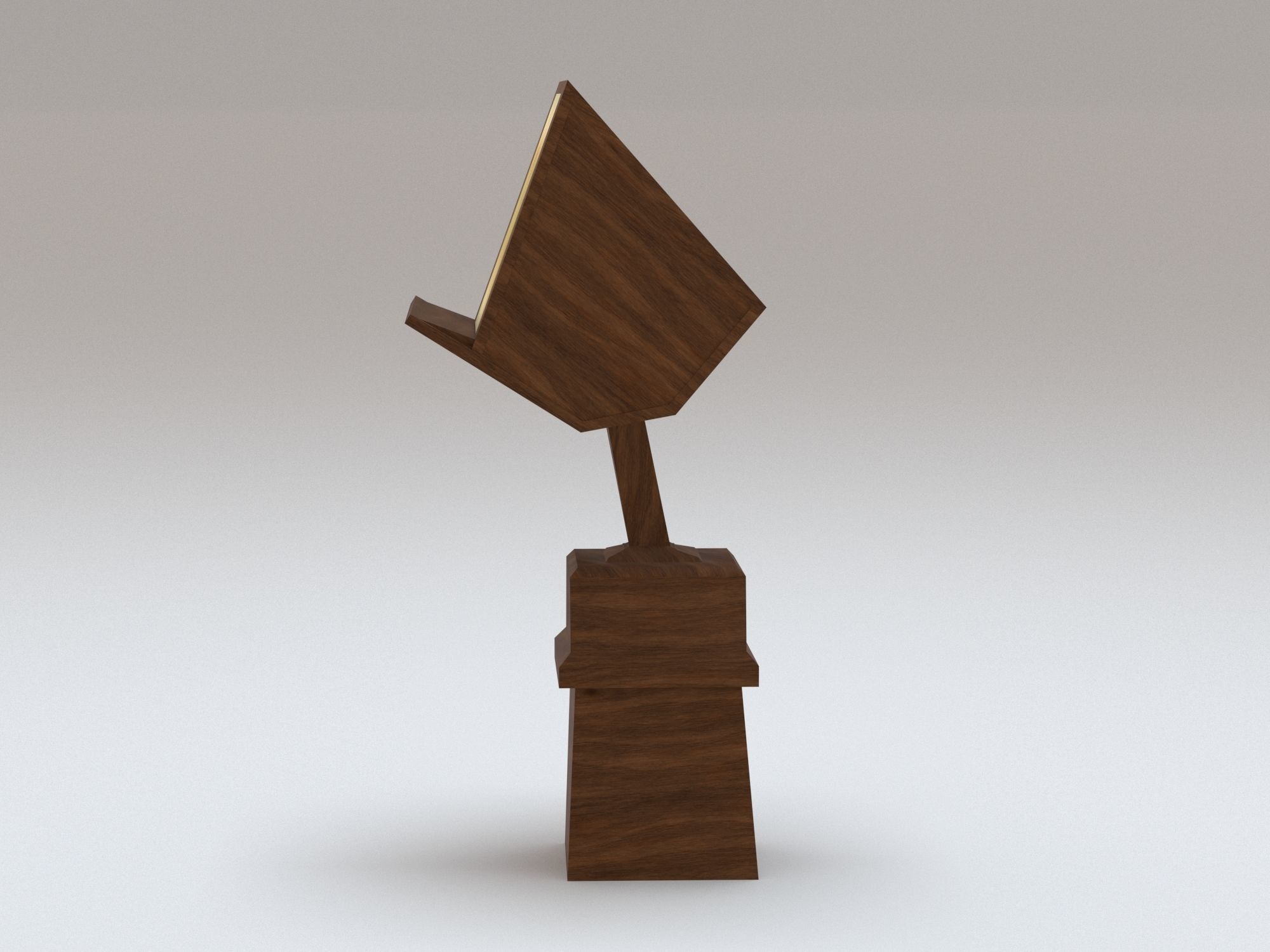 Antique wooden lectern  1 Low-poly 3D model_3