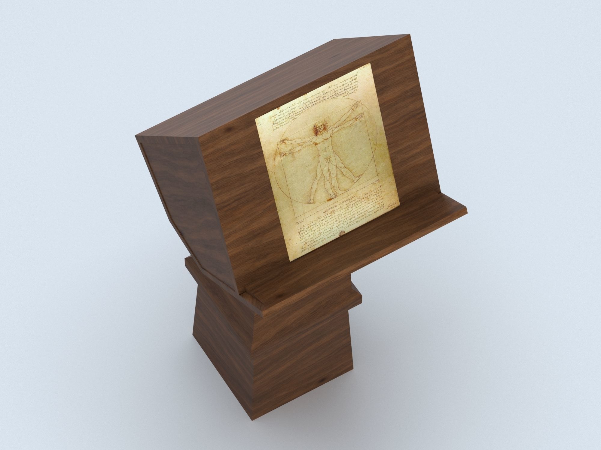 Antique wooden lectern  1 Low-poly 3D model_8