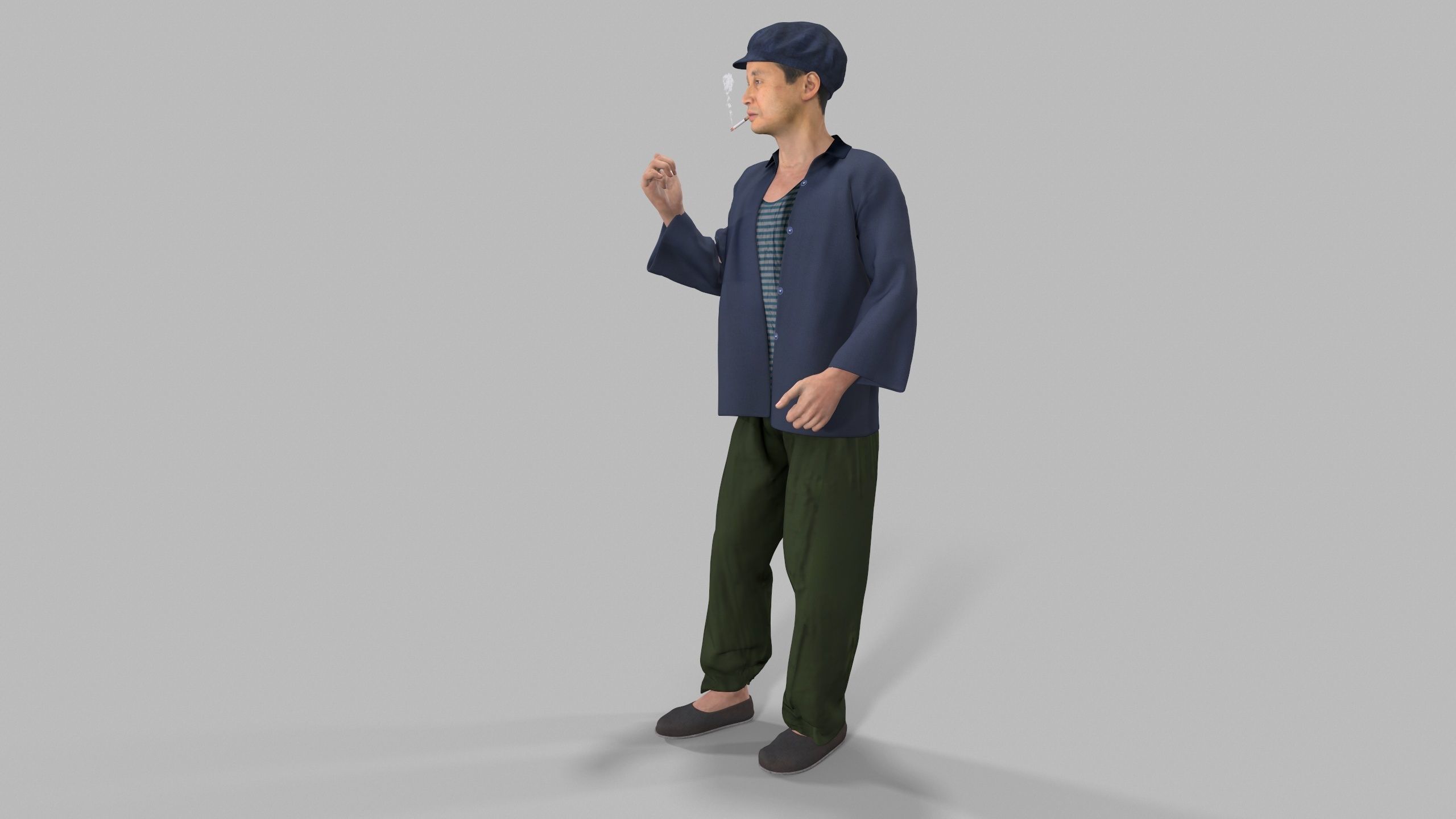farmer avatar Low-poly 3D model_7