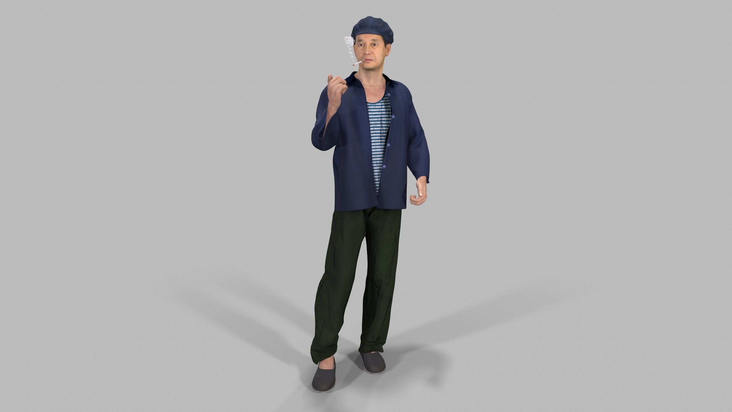 farmer avatar Low-poly 3D model_4