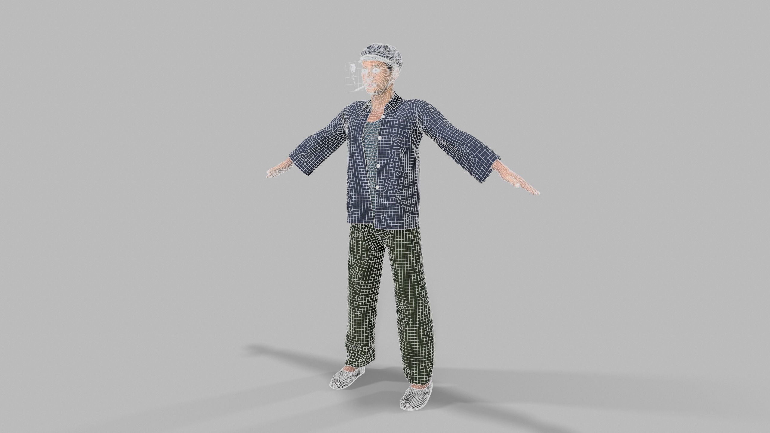 farmer avatar Low-poly 3D model_8