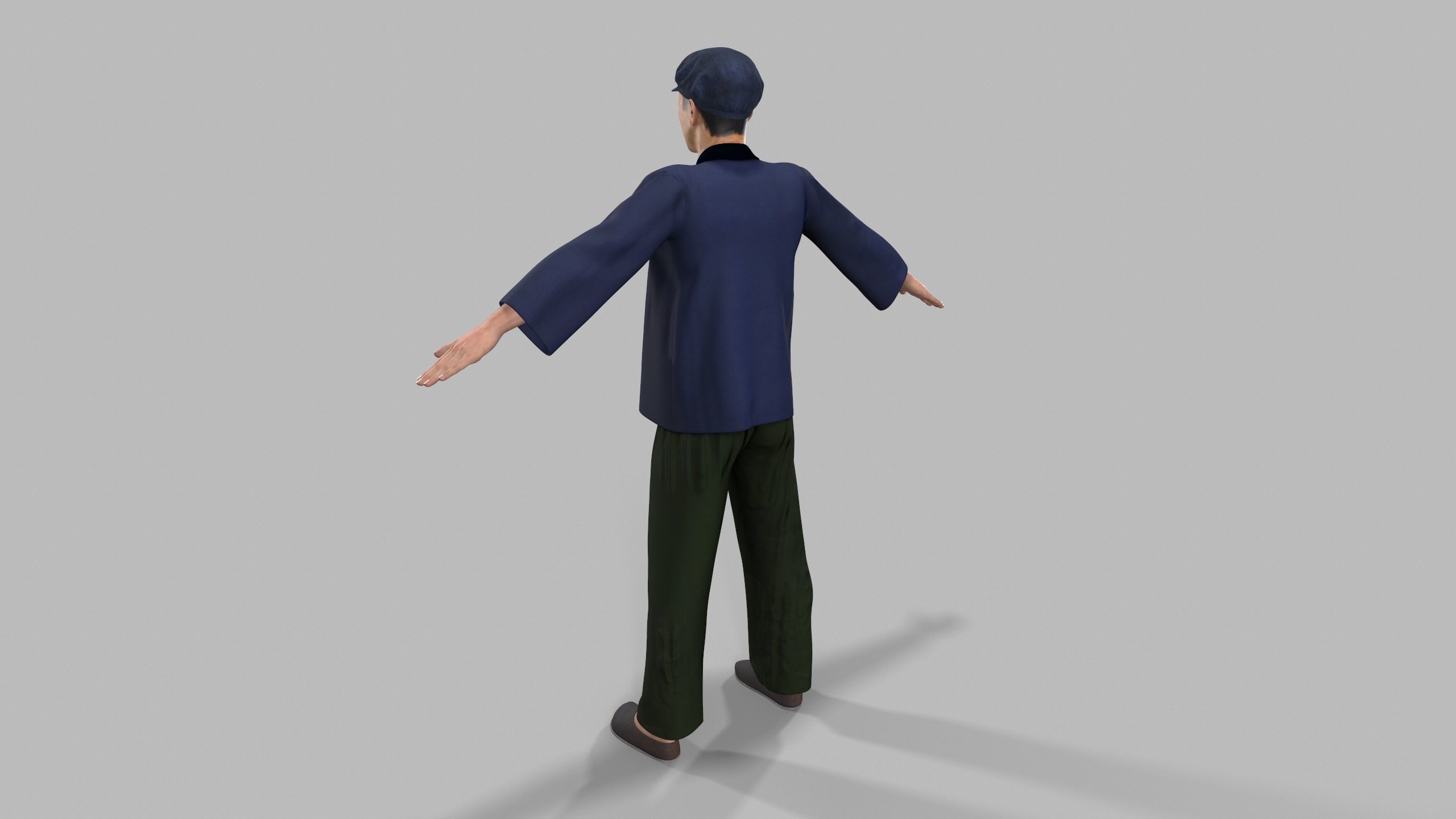 farmer avatar Low-poly 3D model_2