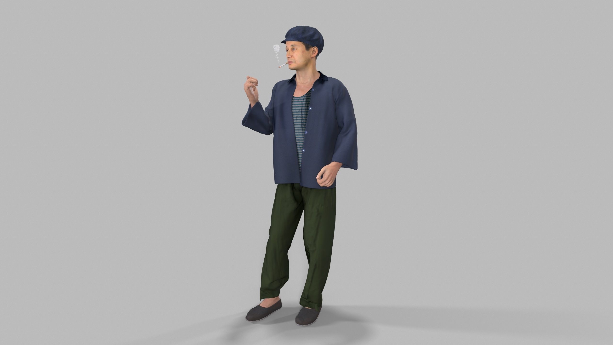 farmer avatar Low-poly 3D model_5