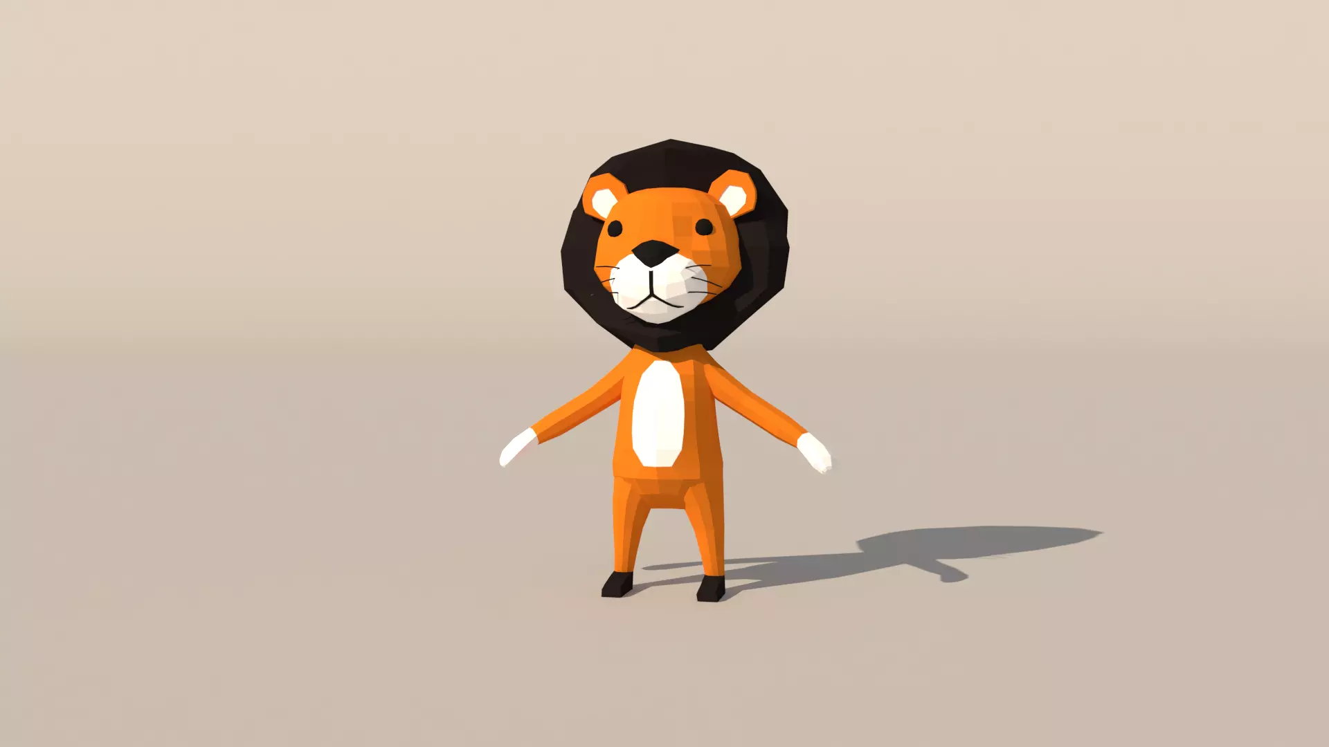 Character B094 Lion Cute Low-poly 3D model