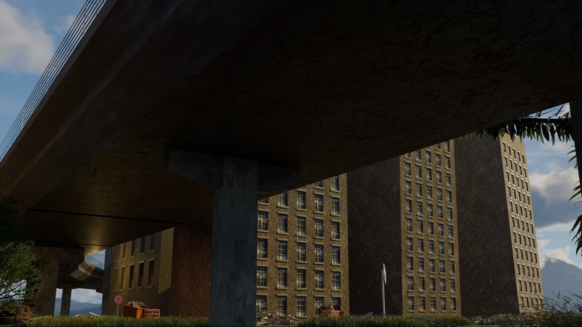 Abandoned city Low-poly 3D model_9