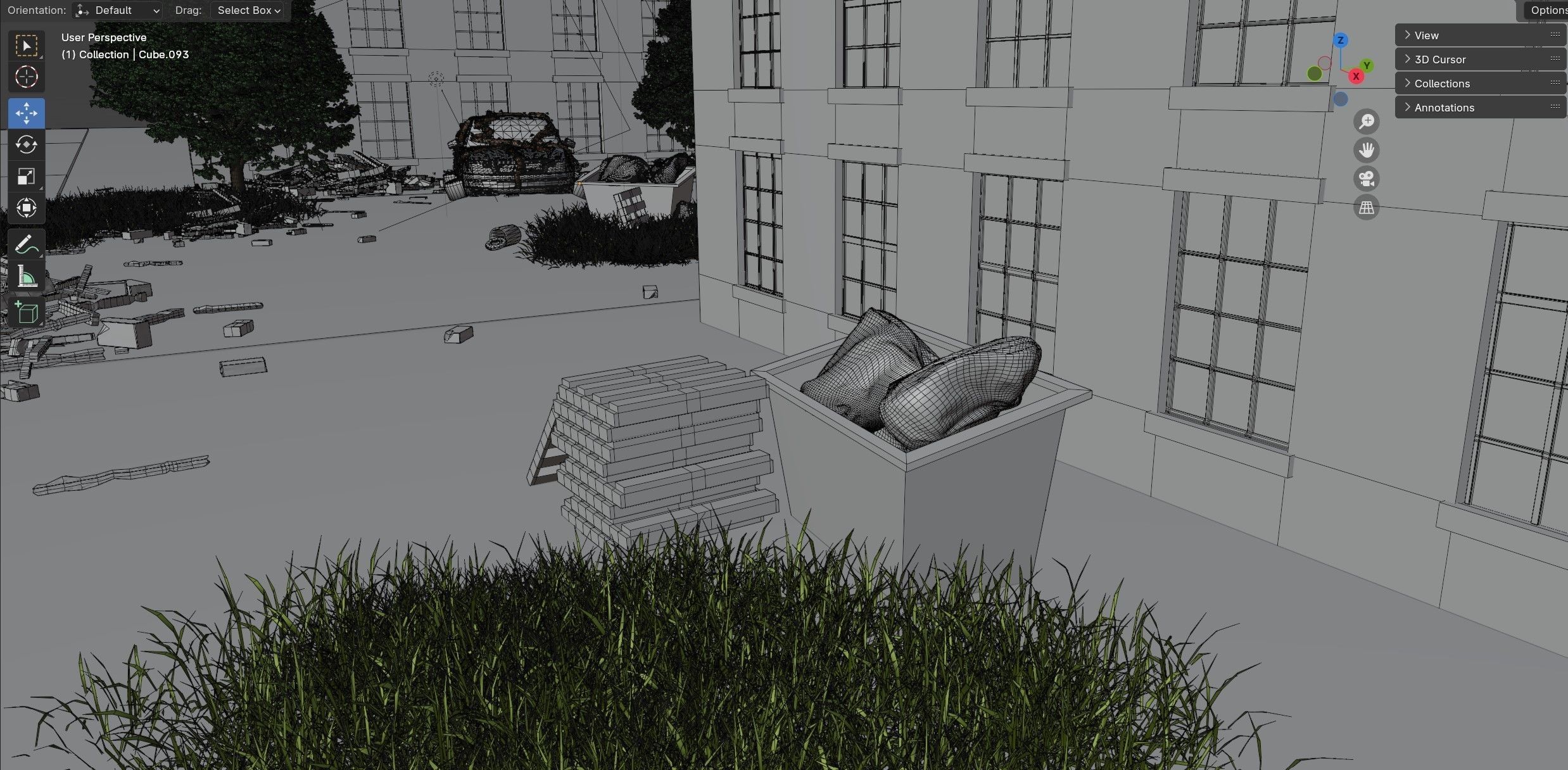 Abandoned city Low-poly 3D model_24