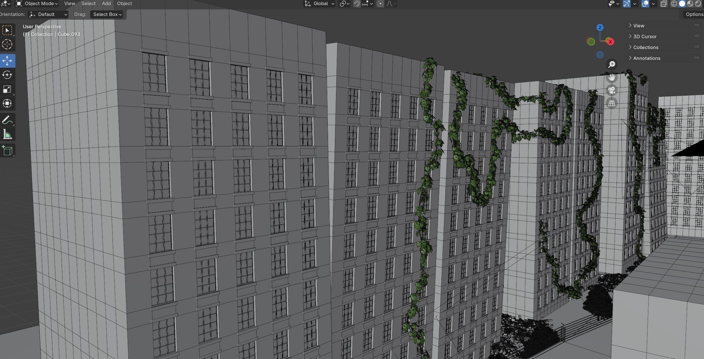 Abandoned city Low-poly 3D model_28