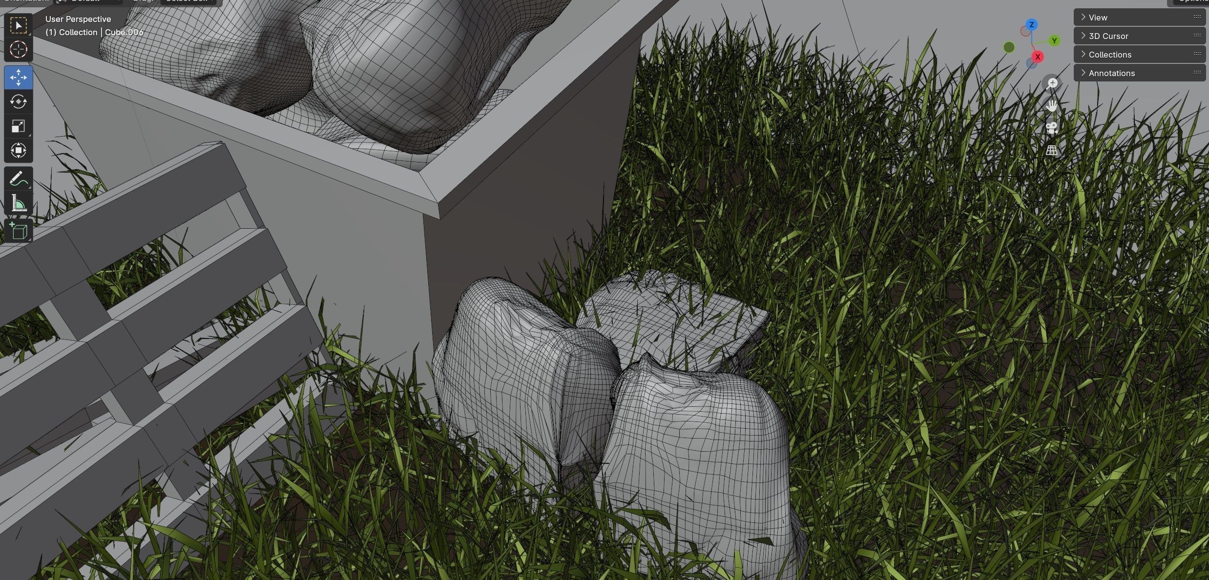 Abandoned city Low-poly 3D model_29