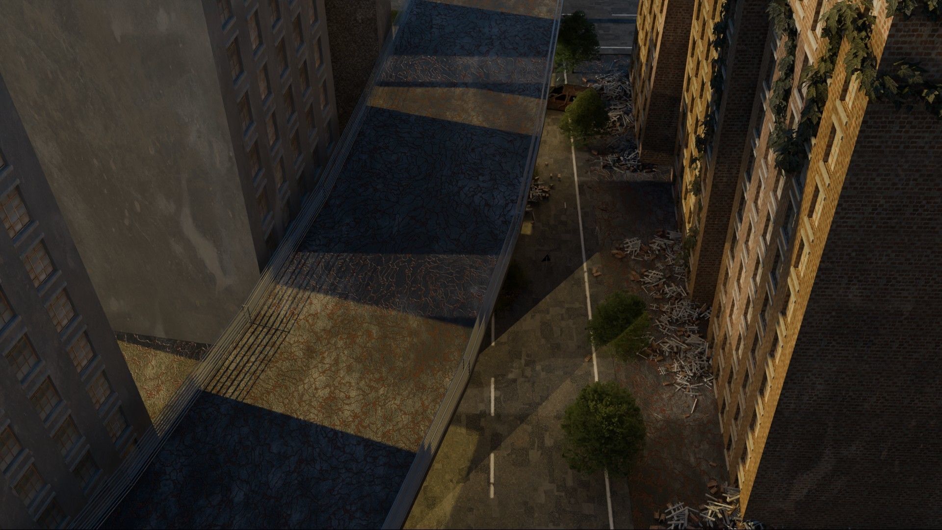 Abandoned city Low-poly 3D model_5