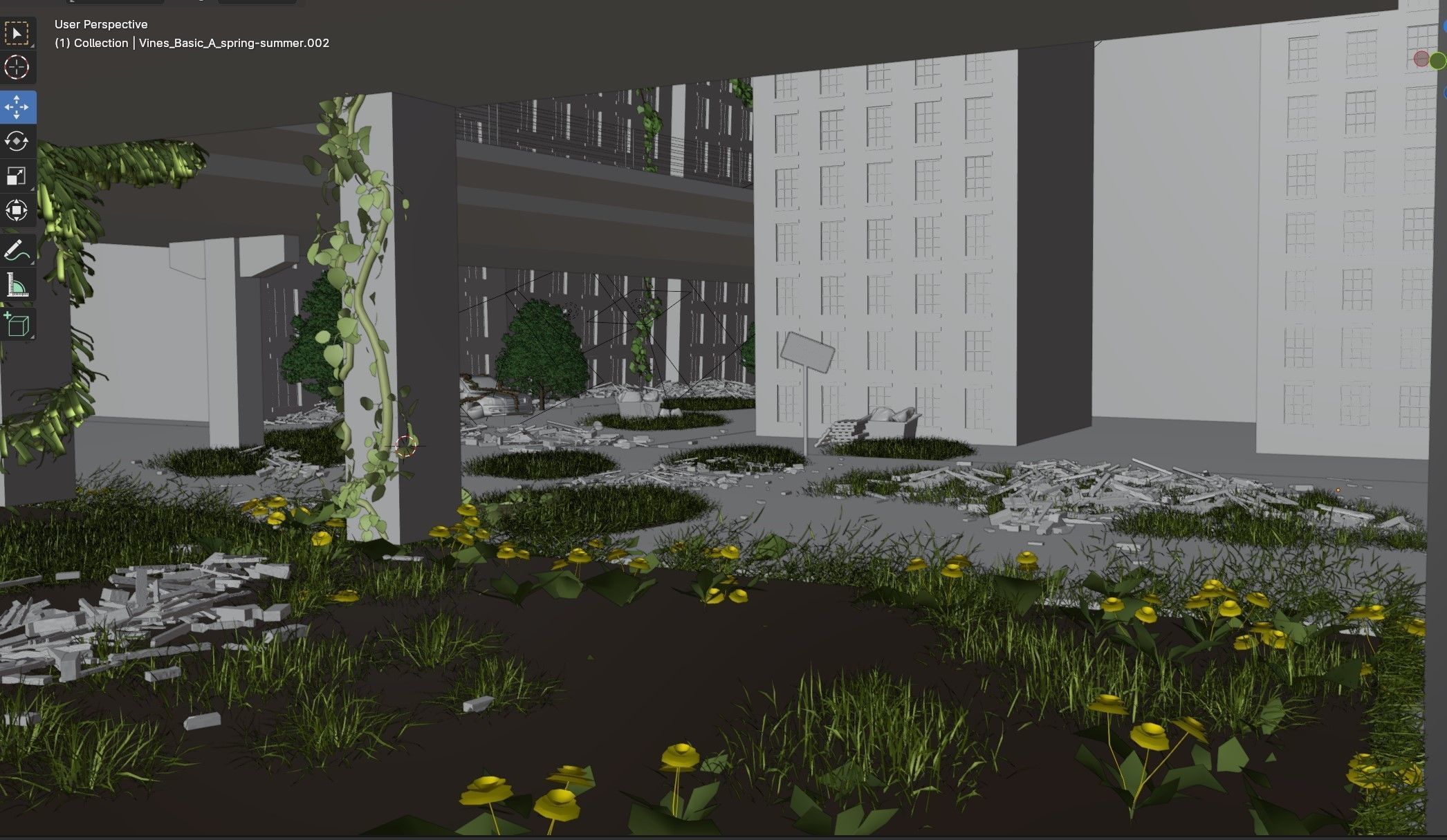 Abandoned city Low-poly 3D model_20