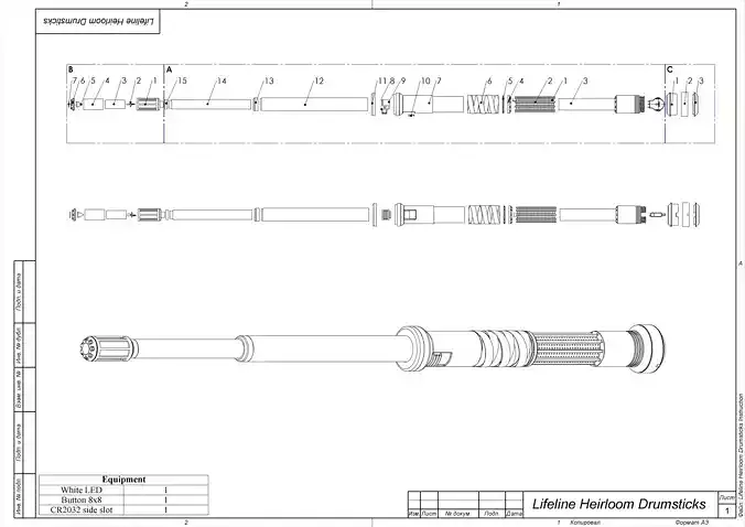 Lifeline Heirloom Drumsticks - APEX - STL and CAD - Commercial 3D print model