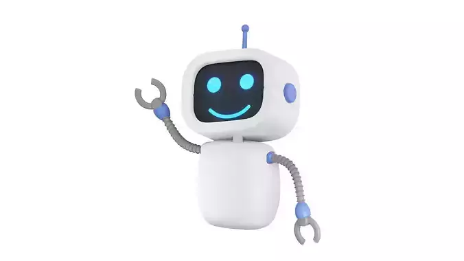 Sweet fly Robot white grey and blue color 3D model