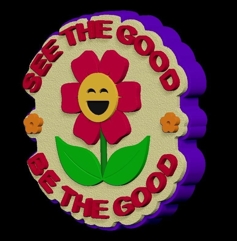 cute flower text signs 3D print model_42