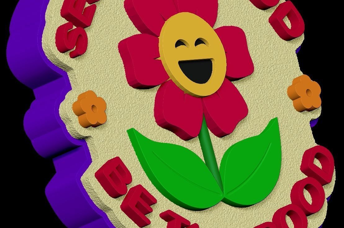 cute flower text signs 3D print model_45