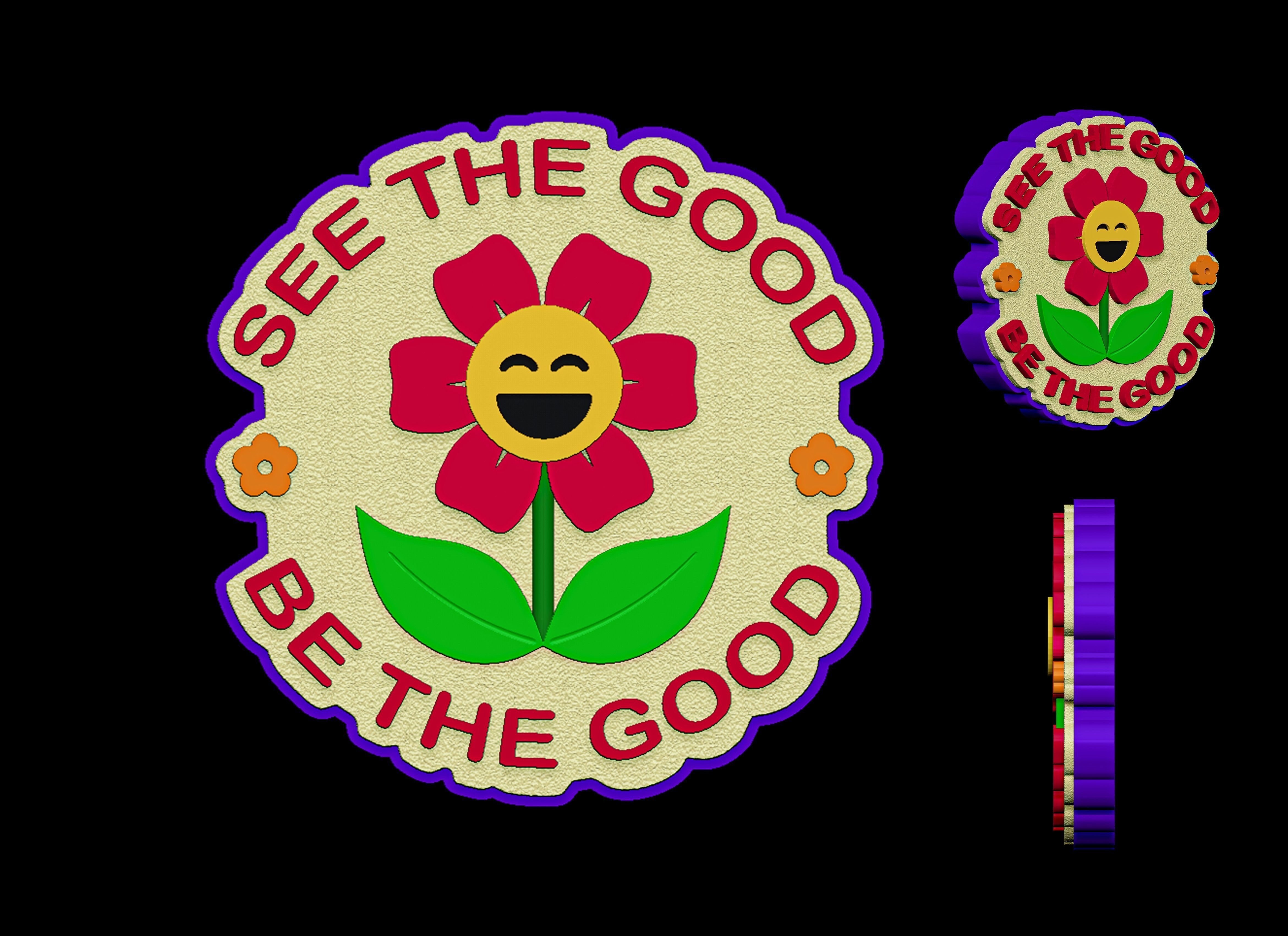 cute flower text signs 3D print model_94