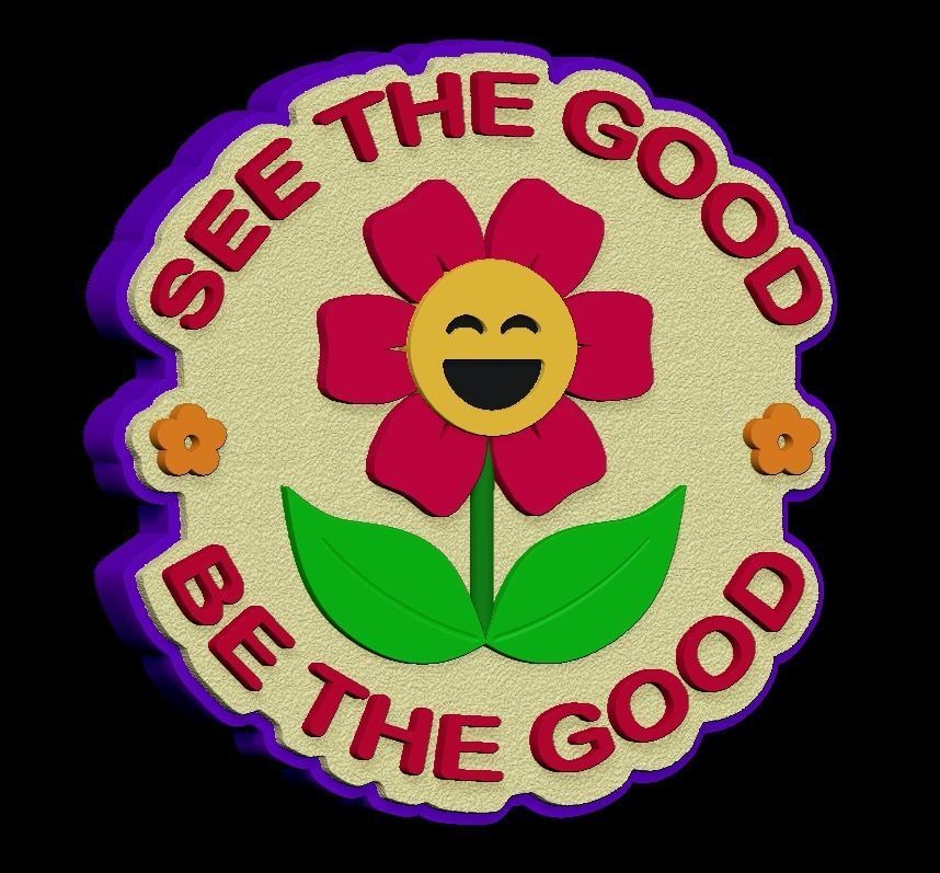 cute flower text signs 3D print model_1