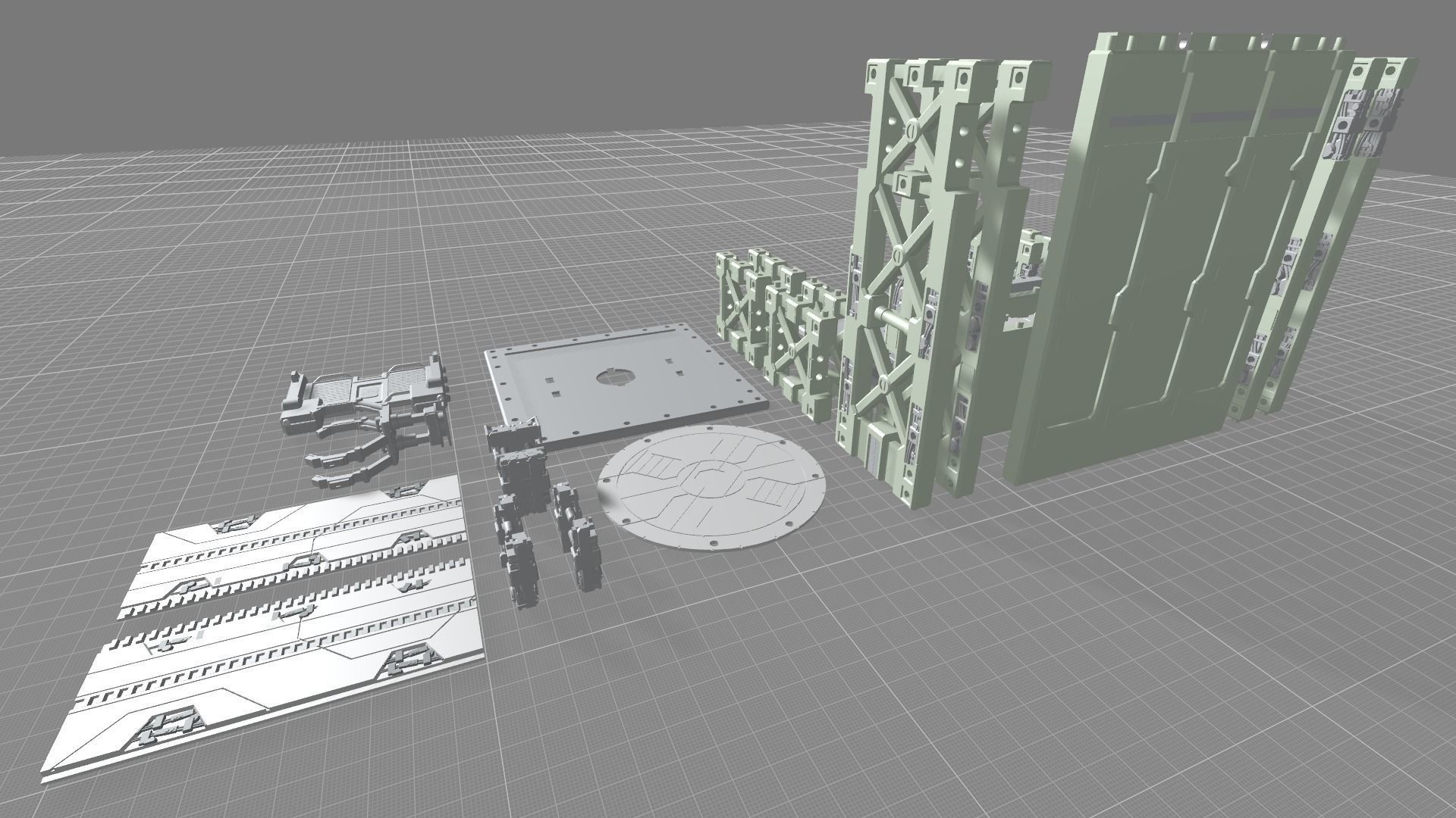 MHB09FMC-Full Mechanic Detail Hangar Bay with Stackable options 3D print model_17