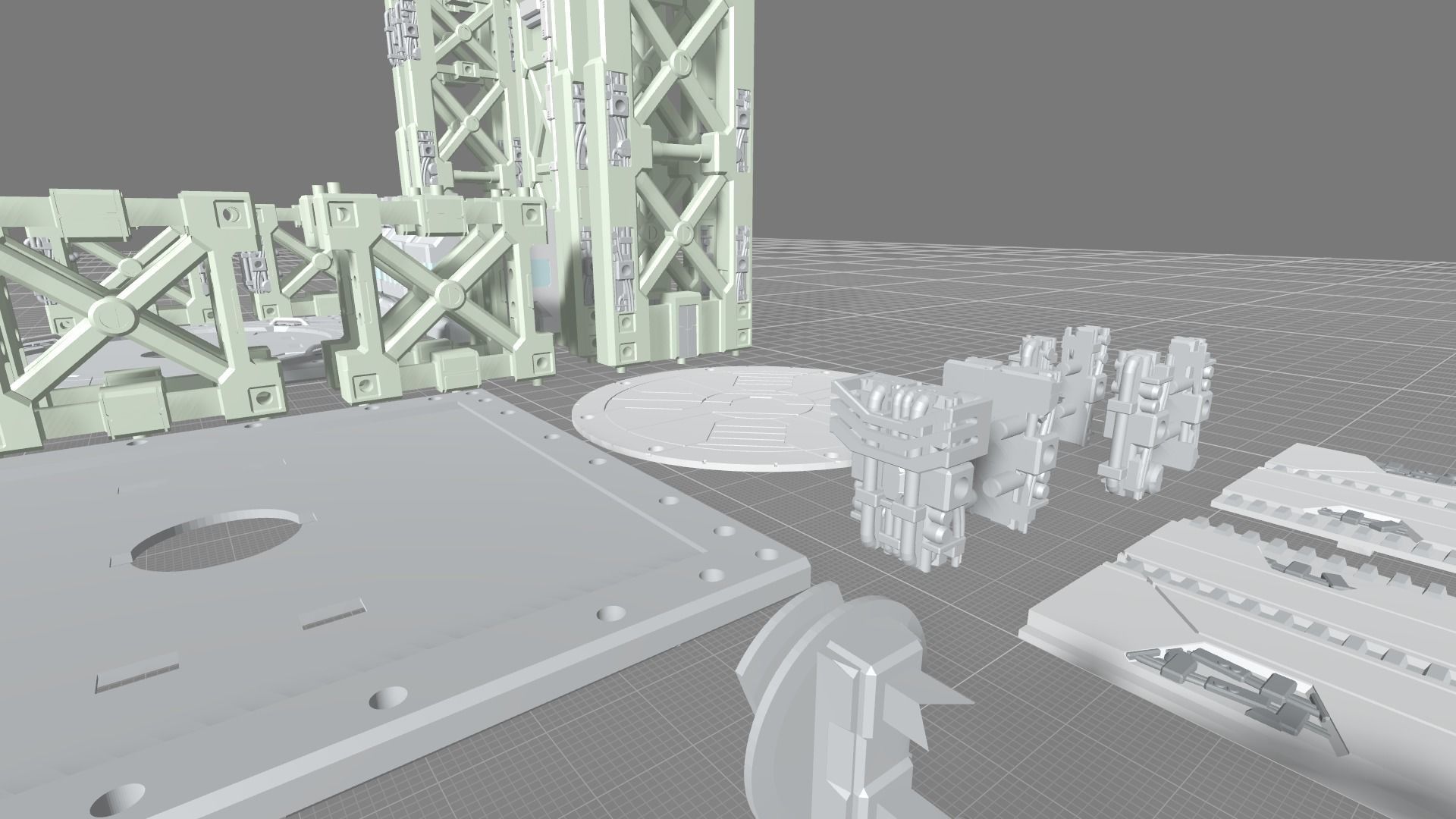 MHB09FMC-Full Mechanic Detail Hangar Bay with Stackable options 3D print model_19