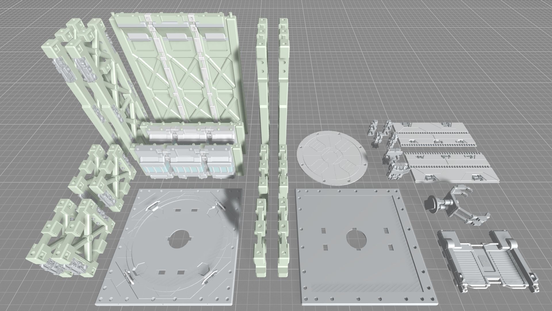 MHB09FMC-Full Mechanic Detail Hangar Bay with Stackable options 3D print model_16