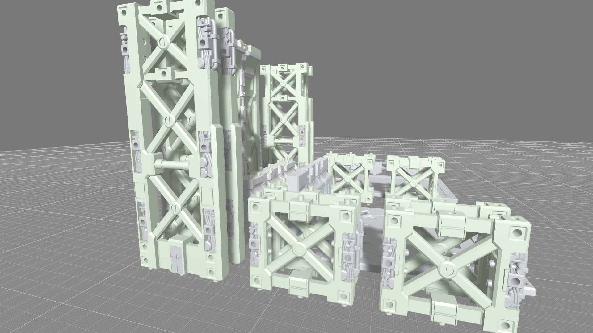 MHB09FMC-Full Mechanic Detail Hangar Bay with Stackable options 3D print model_18