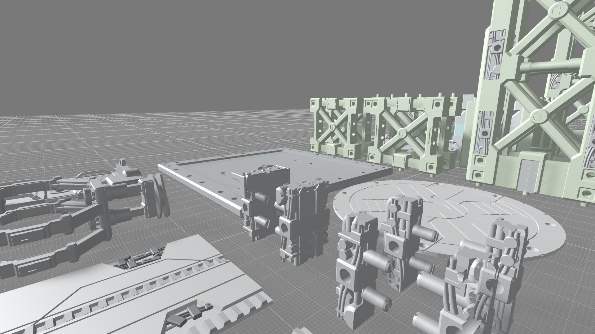 MHB09FMC-Full Mechanic Detail Hangar Bay with Stackable options 3D print model_23