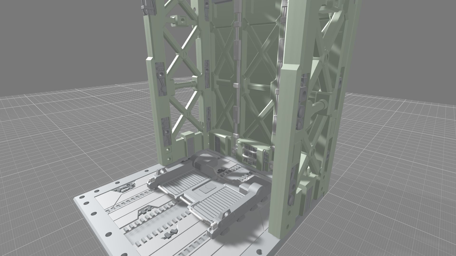 MHB09FMC-Full Mechanic Detail Hangar Bay with Stackable options 3D print model_5