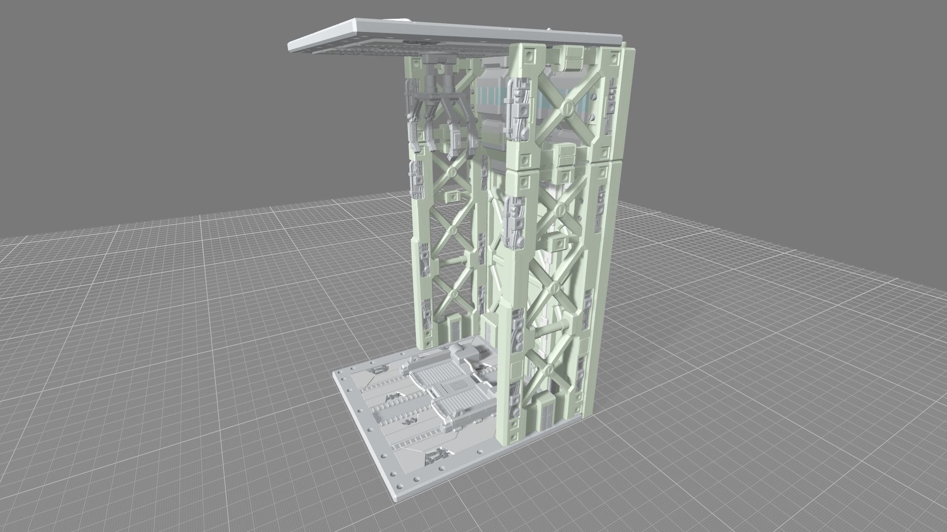MHB09FMC-Full Mechanic Detail Hangar Bay with Stackable options 3D print model_4