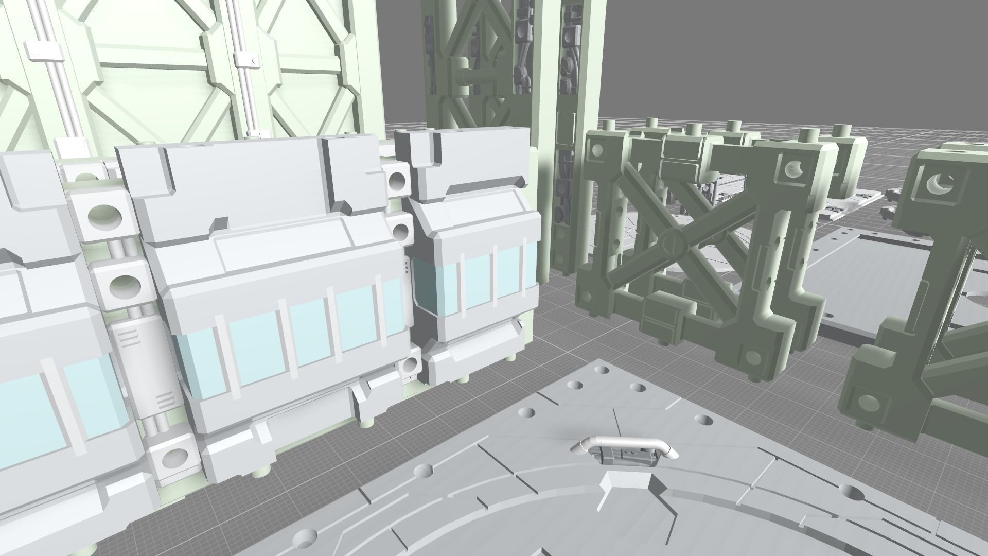 MHB09FMC-Full Mechanic Detail Hangar Bay with Stackable options 3D print model_22