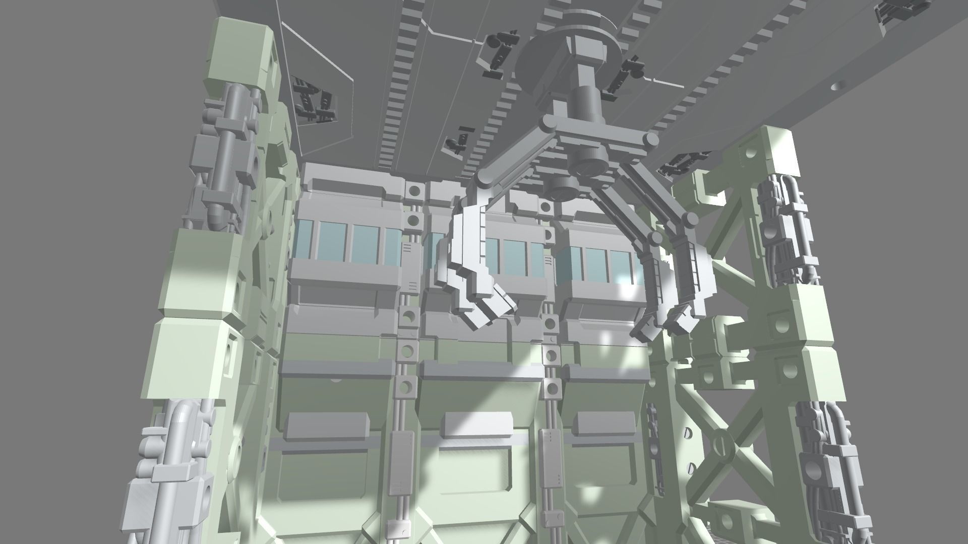 MHB09FMC-Full Mechanic Detail Hangar Bay with Stackable options 3D print model_8