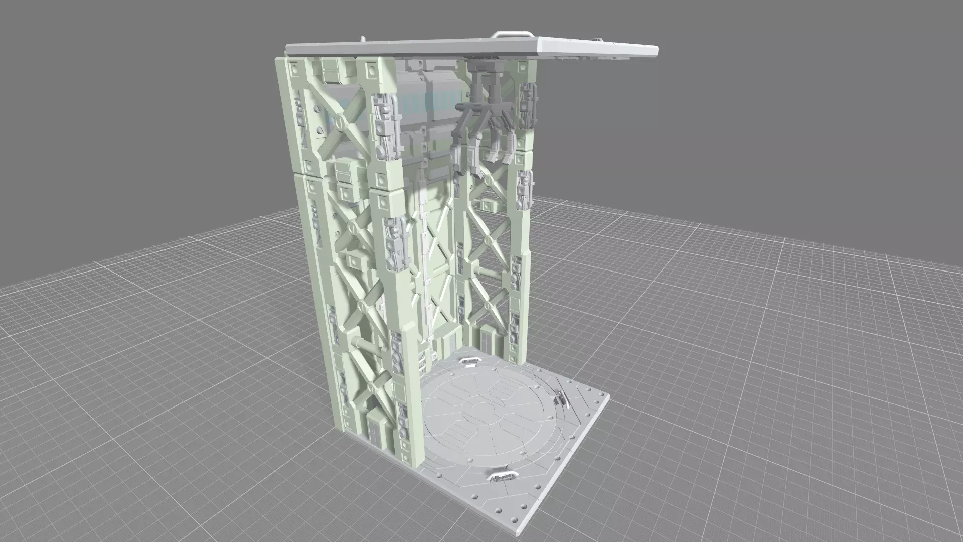 MHB09FMC-Full Mechanic Detail Hangar Bay with Stackable options 3D print model_0