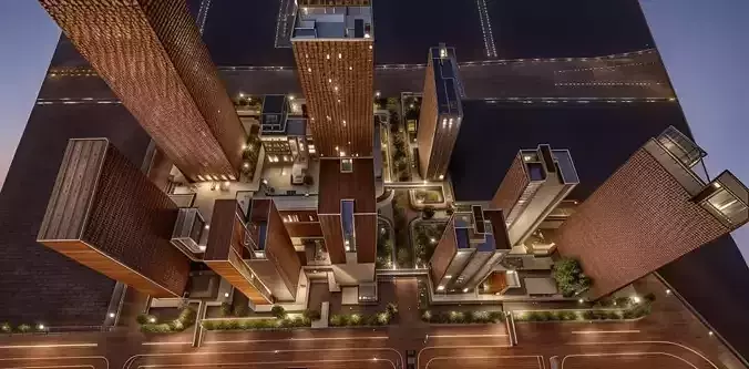 high-rise apartment building 3D model