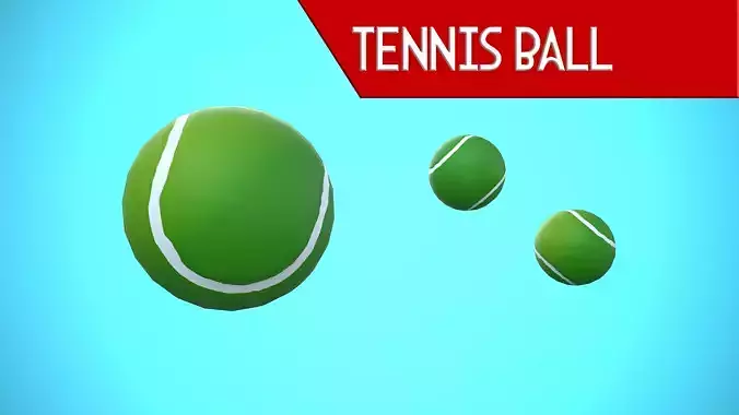 TENNIS BALL CARTOON STYLIZED Low-poly 3D model